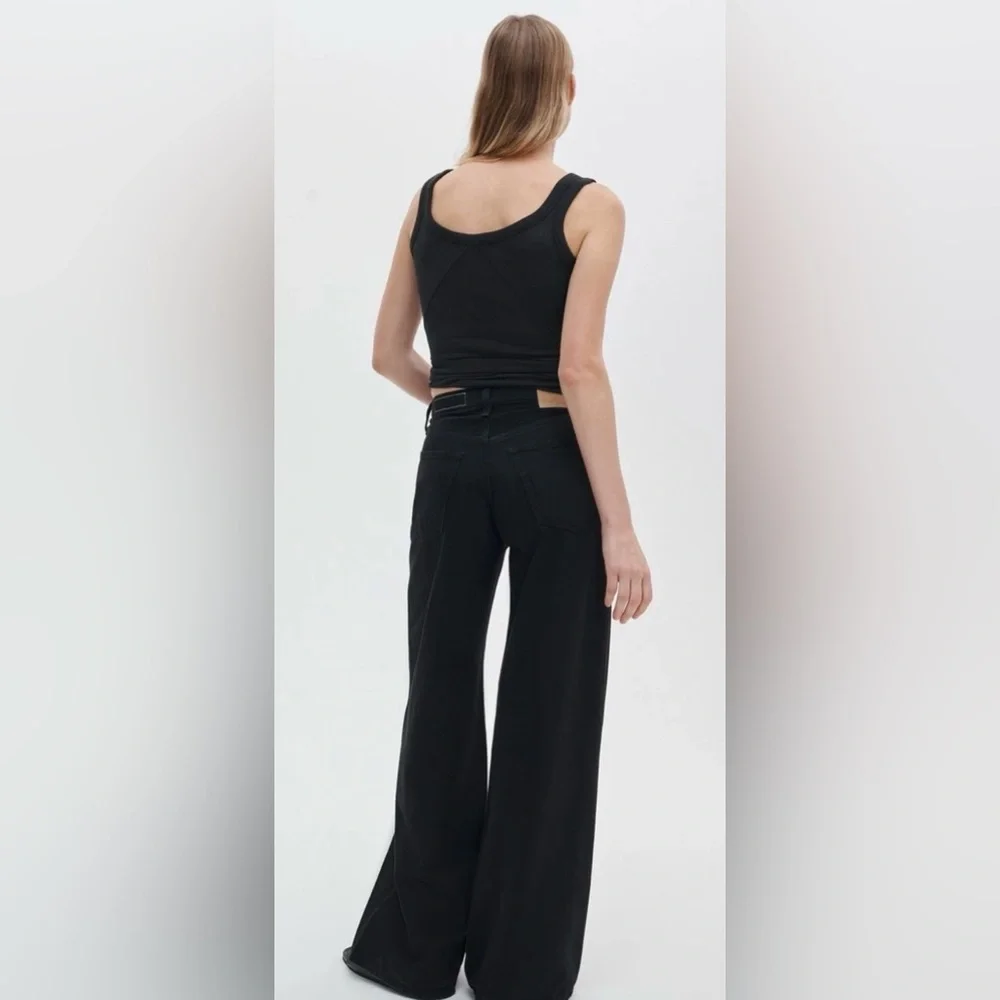 NWT Logan Wide-Leg Jeans Featherweight in Black Size 26 - Picture 5 of 7